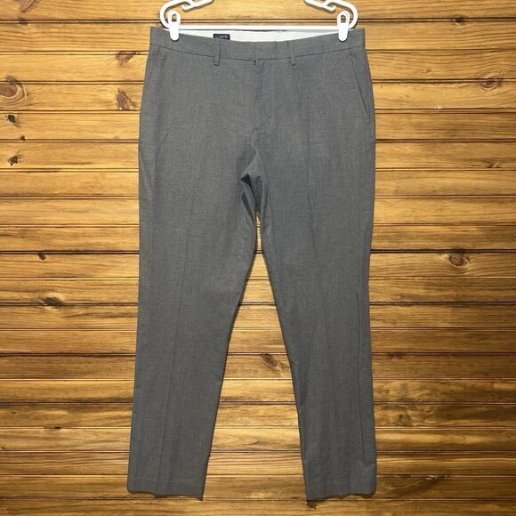 J. Crew Bedford Business Casual Mens Pants Size 34x34 Grey Solid Pockets Work - Picture 2 of 8